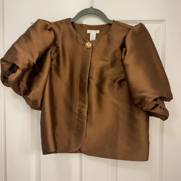 H&M Brown Puff Sleeve Blouse - Picture 2 of 3